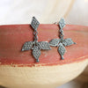 Dotty earrings displayed on a terracotta bowl. Made by Jesse Ball at Jupiter's Grace