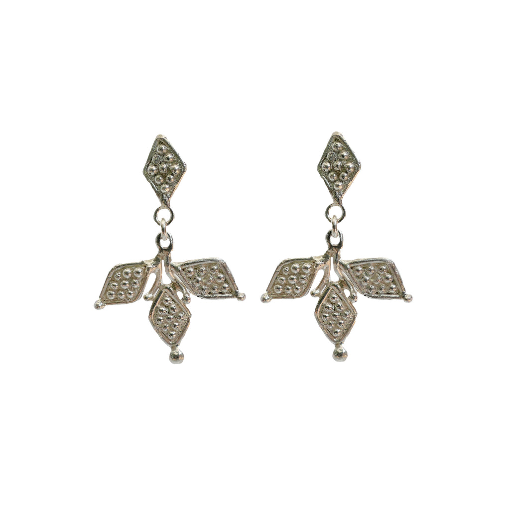 Roman style dotty earrings, silver. Made by Jesse Ball at Jupiter's Grace
