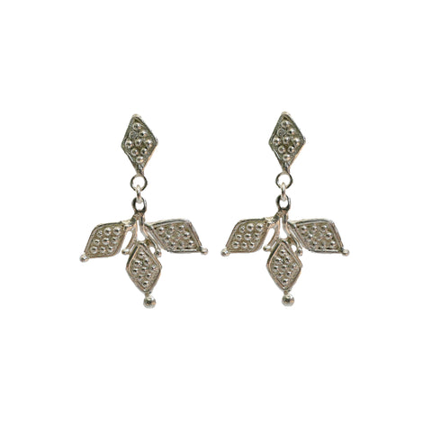 Roman style dotty earrings, silver. Made by Jesse Ball at Jupiter's Grace