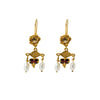 Gold Lakshmi earrings with garnet pearls and citrine by Jesse Ball at Jupiter's Grace