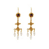 Ancient Roman style Achemetis Prophecy earrings - gold with garnets and pearls by Jesse Ball at Jupiter's Grace
