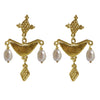 Roman style Gold Amphora earrings with pearls made by Jesse Ball @ Jupiter's Grace