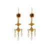 Ancient Roman style Achemetis Prophecy earrings - gold with garnets and pearls by Jesse Ball at Jupiter's Grace 